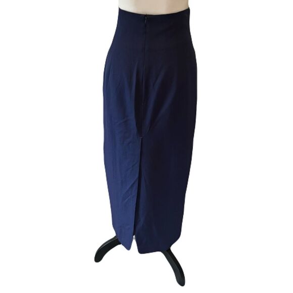 Richard Tyler Vintage Navy Blue Wool Skirt | EUC | Stunning - Picture 3 of 9